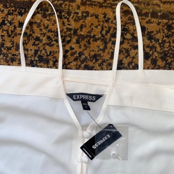 Express size small new off shoulder strappy blouse cream color - Picture 5 of 5